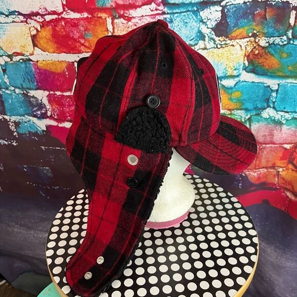 Chicago Cubs Wool Blend Buffalo Plaid Flannel Trapper Hat Cap 7 1/4  Baseball - Picture 4 of 6